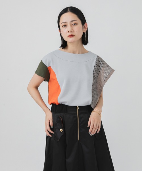 DOLLUPOOPS（ドールアップウップス）の「doll up oops アシメパッチワークプルオーバー（Tシャツ/カットソー・レディース・ブラック/カーキ・FREE）」の11枚目の写真