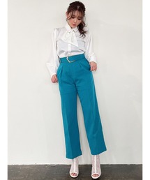DURAS（デュラス）の「デザインベルト付きストレートパンツ（その他パンツ・レディース）」