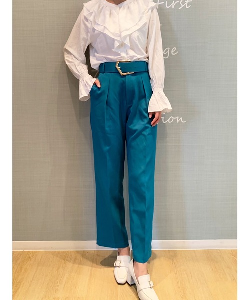 DURAS(デュラス)の「デザインベルト付きストレートパンツ(その他パンツ・レディース・グリーン/ピンク・SMALL/MEDIUM)」の20枚目の写真