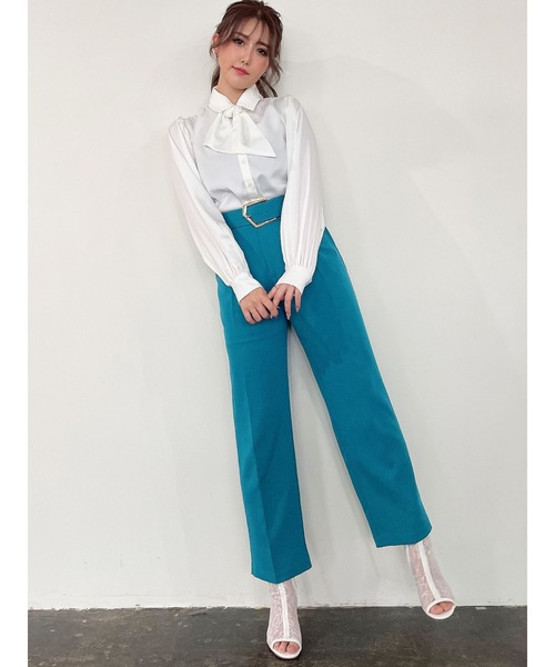 DURAS(デュラス)の「デザインベルト付きストレートパンツ(その他パンツ・レディース・グリーン/ピンク・SMALL/MEDIUM)」の19枚目の写真