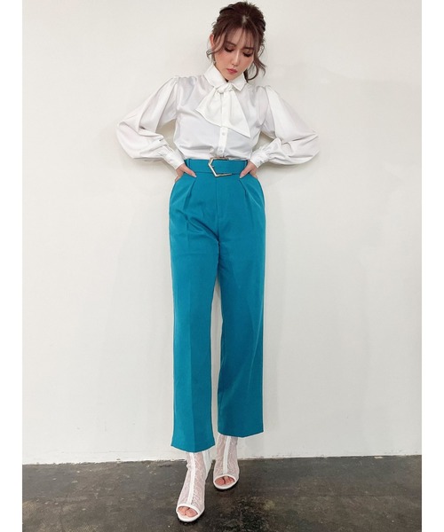 DURAS(デュラス)の「デザインベルト付きストレートパンツ(その他パンツ・レディース・グリーン/ピンク・SMALL/MEDIUM)」の18枚目の写真