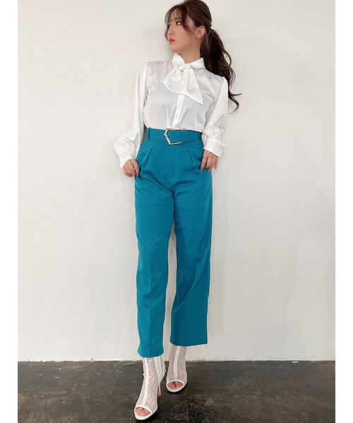 DURAS(デュラス)の「デザインベルト付きストレートパンツ(その他パンツ・レディース・グリーン/ピンク・SMALL/MEDIUM)」の17枚目の写真