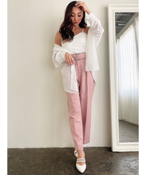 DURAS(デュラス)の「デザインベルト付きストレートパンツ(その他パンツ・レディース・グリーン/ピンク・SMALL/MEDIUM)」の15枚目の写真