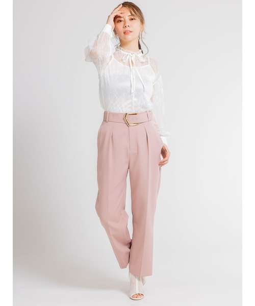 DURAS(デュラス)の「デザインベルト付きストレートパンツ(その他パンツ・レディース・グリーン/ピンク・SMALL/MEDIUM)」の22枚目の写真