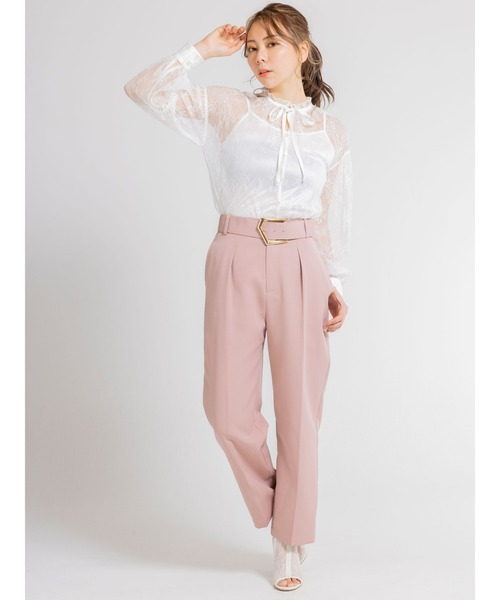 DURAS(デュラス)の「デザインベルト付きストレートパンツ(その他パンツ・レディース・グリーン/ピンク・SMALL/MEDIUM)」の21枚目の写真