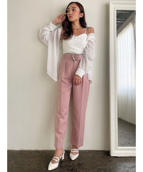 DURAS(デュラス)の「デザインベルト付きストレートパンツ(その他パンツ・レディース・グリーン/ピンク・SMALL/MEDIUM)」の16枚目の写真