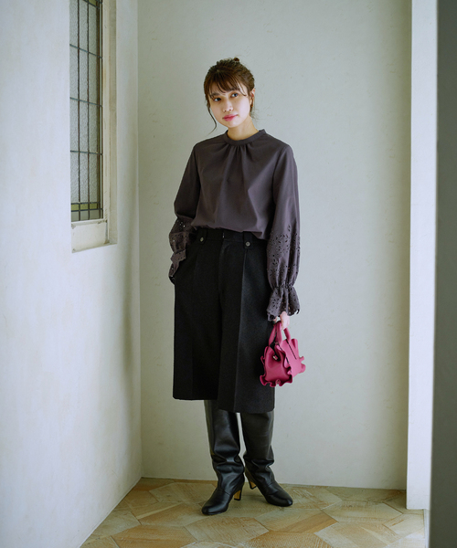 La TOTALITE（ラトータリテ）の「エンブロイダリースリーブブラウス（シャツ/ブラウス・レディース・ホワイト/ブラック系その他・FREE）」の21枚目の写真