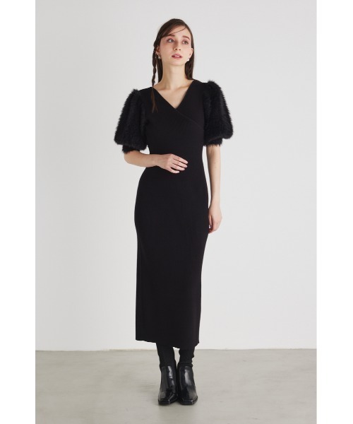 rienda(リエンダ)の「2WAYショルダーシャギータイトニットワンピース(ワンピース・レディース・ブラック/ベージュ/ライトグリーン・FREE)」の18枚目の写真