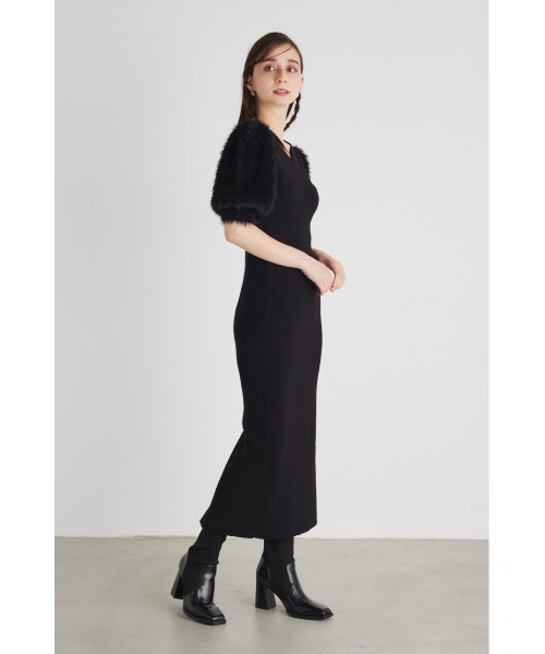 rienda(リエンダ)の「2WAYショルダーシャギータイトニットワンピース(ワンピース・レディース・ブラック/ベージュ/ライトグリーン・FREE)」の19枚目の写真