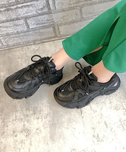Noubel Voug Relax(ヌーベルヴォーグリラックス)の「ボリュームソール厚底ダッドスニーカー(スニーカー・レディース・ホワイト/ブラック・36inch/38inch/40inch/41/37inch/39inch)」の14枚目の写真