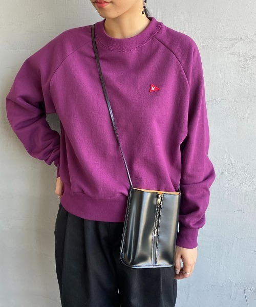 Healthknit（ヘルスニット）の「[HEALTHKNIT/ヘルスニット] 別注 ショート丈 クラシックラグランスリーブスウェット（スウェット・レディース・ブラック/アッシュグレー/ブラウン/パープル/レッド・F）」の4枚目の写真