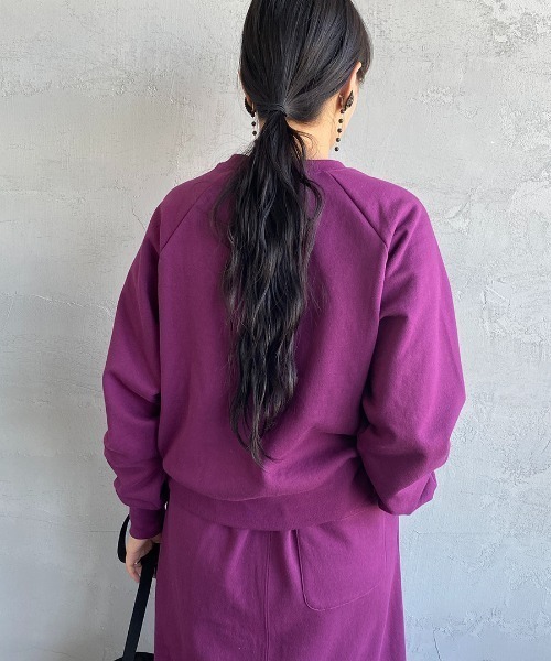 Healthknit（ヘルスニット）の「[HEALTHKNIT/ヘルスニット] 別注 ショート丈 クラシックラグランスリーブスウェット（スウェット・レディース・ブラック/アッシュグレー/ブラウン/パープル/レッド・F）」の15枚目の写真