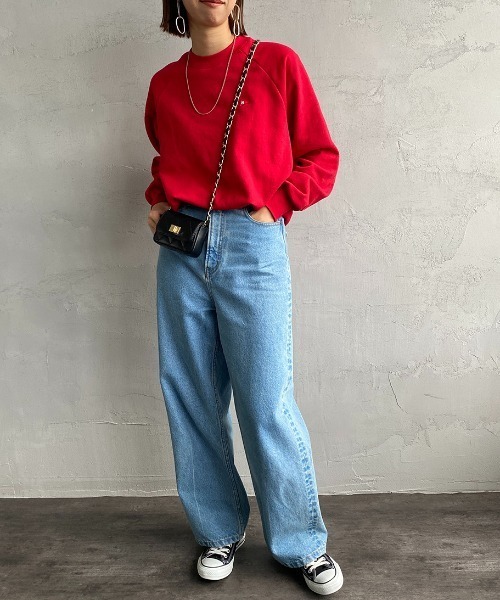 Healthknit（ヘルスニット）の「[HEALTHKNIT/ヘルスニット] 別注 ショート丈 クラシックラグランスリーブスウェット（スウェット・レディース・ブラック/アッシュグレー/ブラウン/パープル/レッド・F）」の16枚目の写真