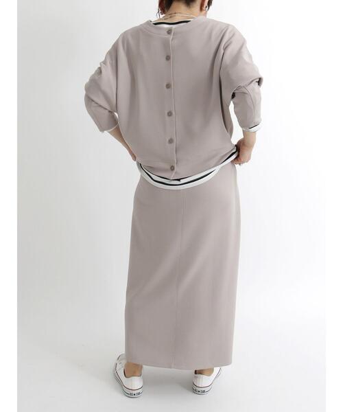 Samansa Mos2 blue(サマンサモスモスブルー)の「カットタイトスカート【セットアップ可】(スカート・レディース・ブラック/ブラウン/グレー/グリーン・フリ-)」の22枚目の写真