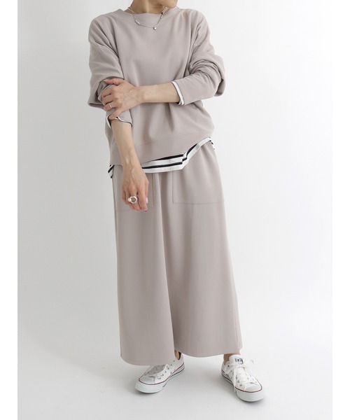 Samansa Mos2 blue(サマンサモスモスブルー)の「カットタイトスカート【セットアップ可】(スカート・レディース・ブラック/ブラウン/グレー/グリーン・フリ-)」の13枚目の写真