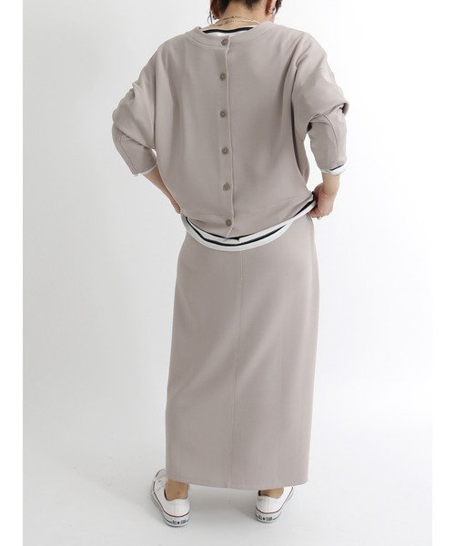 Samansa Mos2 blue(サマンサモスモスブルー)の「カットタイトスカート【セットアップ可】(スカート・レディース・ブラック/ブラウン/グレー/グリーン・フリ-)」の14枚目の写真