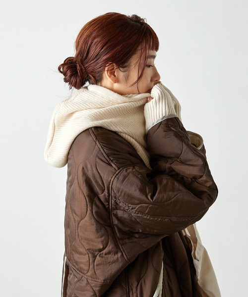 forksy.（フォルクシー）の「【forksy.】ニットフードバラクラバ（ニットキャップ/ビーニー・レディース・グレー/ブラック/アイボリー/ベージュ・FREE）」の12枚目の写真