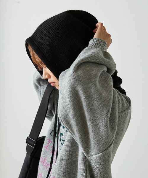 forksy.（フォルクシー）の「【forksy.】ニットフードバラクラバ（ニットキャップ/ビーニー・レディース・グレー/ブラック/アイボリー/ベージュ・FREE）」の13枚目の写真