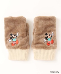 【DISNEY/ディズニ―】ワンポイント刺繍　ファーミトン　手袋