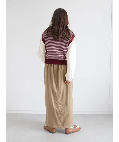 ehka sopo（エヘカソポ）の「ボーダー前開きニットベスト（ベスト