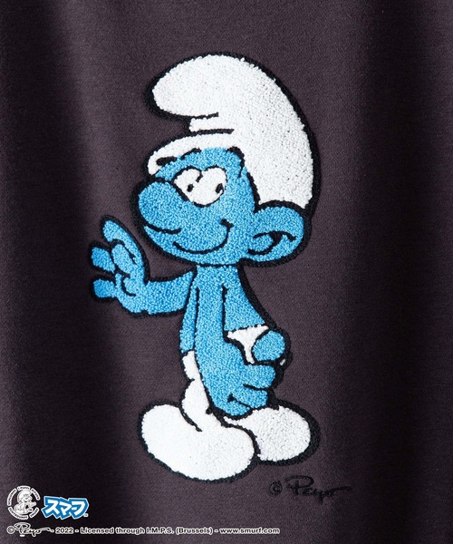 OUTDOOR PRODUCTS（アウトドアプロダクツ）の「【OUTDOOR PRODUCTS/アウトドアプロダクツ】【SMURFS/スマーフ】コラボ 裏起毛　ビッグシルエット　クルー　スウェット トレーナー（スウェット・メンズ・ベージュ/ダークグリーン/スミクロ/オフホワイト・X-LARGE/LARGE/MEDIUM）」の14枚目の写真