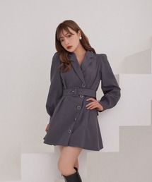 ANDGEEBEE | ジャケットタックミニワンピ(ワンピース)