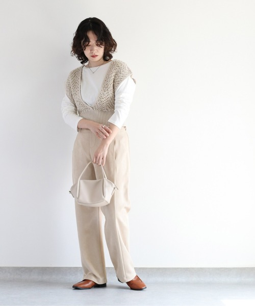 cepo(セポ)の「ポコポコジャガード ニットビスチェ(ベスト・レディース・ベージュ/グレー・M)」の17枚目の写真