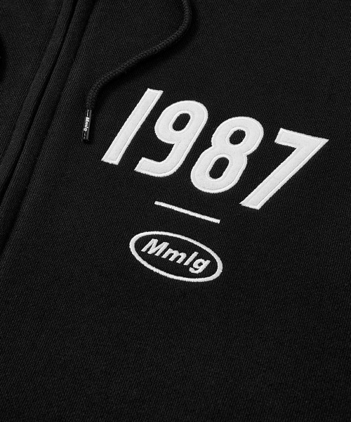 87mm（87mm）の「【87MM / Mmlg】19MG HOOD ZIPUP / パルチムエムエム Mmlg 19MG ロゴ フーディー ジップアップ（パーカー・レディース・ブラック/ライトグレー・MEDIUM/LARGE）」の6枚目の写真