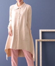 裾アシメのニットフレアチュニック