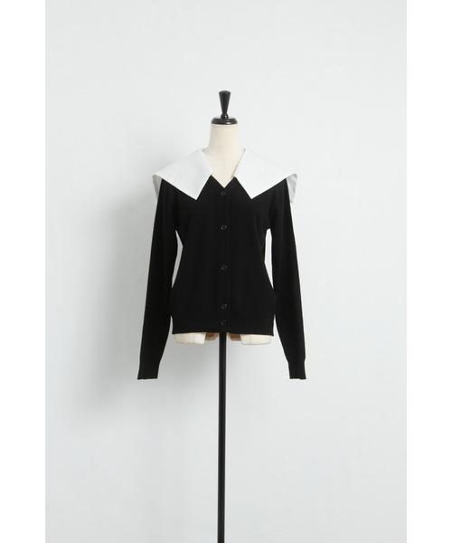 &. NOSTALGIA（アンドドットノスタルジア）の「【石井亜美さんコラボ】セーラーカラーカーディガン（カーディガン/ボレロ・レディース・ホワイト×ブラック/ブラック×ブラック・FREE）」の18枚目の写真
