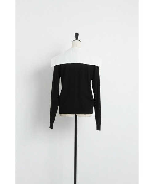 &. NOSTALGIA（アンドドットノスタルジア）の「【石井亜美さんコラボ】セーラーカラーカーディガン（カーディガン/ボレロ・レディース・ホワイト×ブラック/ブラック×ブラック・FREE）」の20枚目の写真
