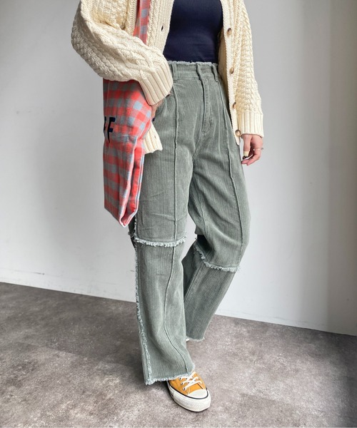 CPCM（シーピーシーエム）の「パッチワークコーデュロイパンツ（その他パンツ・レディース・パープル/ブラウン/グリーン/アイボリー・FREE）」の10枚目の写真