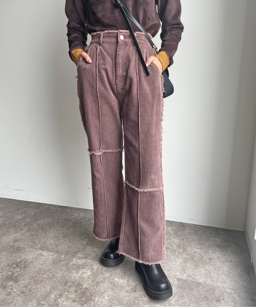 CPCM（シーピーシーエム）の「パッチワークコーデュロイパンツ（その他パンツ・レディース・パープル/ブラウン/グリーン/アイボリー・FREE）」の22枚目の写真