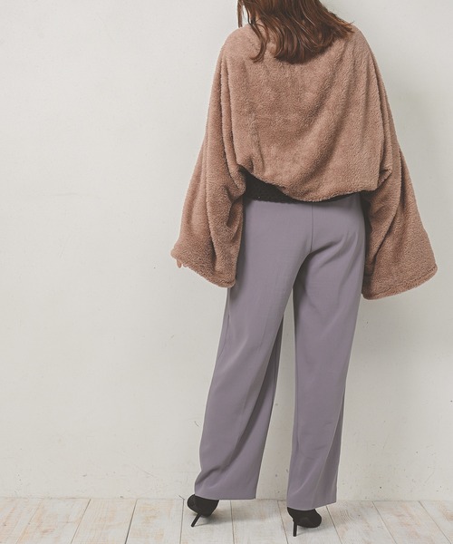 Monocoro toppi（モノコロトッピ）の「シープボア ふわふわ 2WAY マフラー カーディガン（その他ルームウェア・レディース・ブラウン/チャコールグレー/ネイビー/モカ/ブラック・フリー）」の18枚目の写真