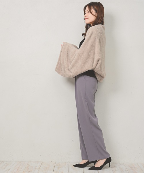 Monocoro toppi（モノコロトッピ）の「シープボア ふわふわ 2WAY マフラー カーディガン（その他ルームウェア・レディース・ブラウン/チャコールグレー/ネイビー/モカ/ブラック・フリー）」の14枚目の写真