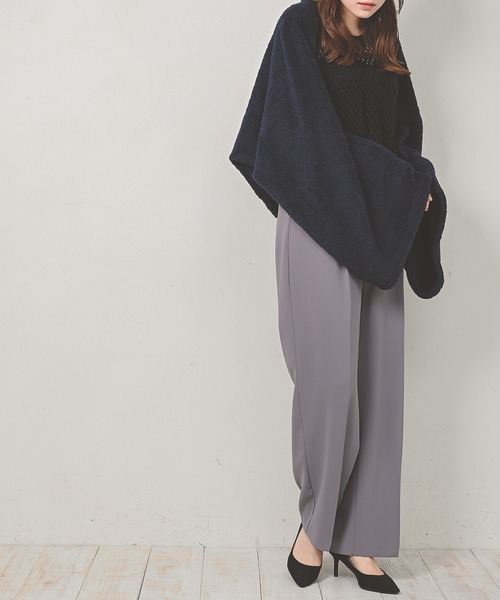 Monocoro toppi（モノコロトッピ）の「シープボア ふわふわ 2WAY マフラー カーディガン（その他ルームウェア・レディース・ブラウン/チャコールグレー/ネイビー/モカ/ブラック・フリー）」の11枚目の写真