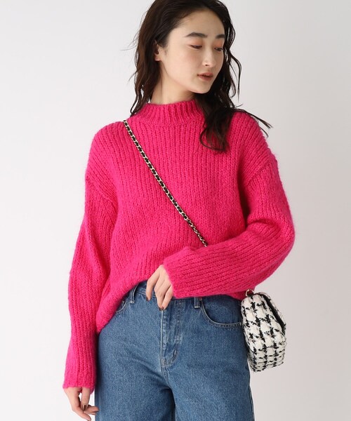 OPAQUE.CLIP（オペークドットクリップ）の「◆【COFIL／コフィル】ローゲージモヘヤMIX ワイドシルエットニット（ニット/セーター・レディース・イエロー/ネイビー/ライトパープル/ライトグリーン/ピンク系/オフホワイト/ブラウン系その他・00）」の7枚目の写真