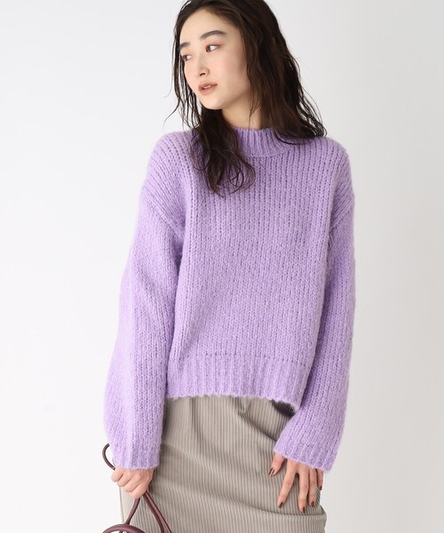 OPAQUE.CLIP（オペークドットクリップ）の「◆【COFIL／コフィル】ローゲージモヘヤMIX ワイドシルエットニット（ニット/セーター・レディース・イエロー/ネイビー/ライトパープル/ライトグリーン/ピンク系/オフホワイト/ブラウン系その他・00）」の5枚目の写真