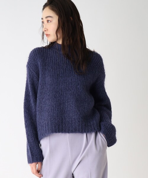 OPAQUE.CLIP（オペークドットクリップ）の「◆【COFIL／コフィル】ローゲージモヘヤMIX ワイドシルエットニット（ニット/セーター・レディース・イエロー/ネイビー/ライトパープル/ライトグリーン/ピンク系/オフホワイト/ブラウン系その他・00）」の4枚目の写真