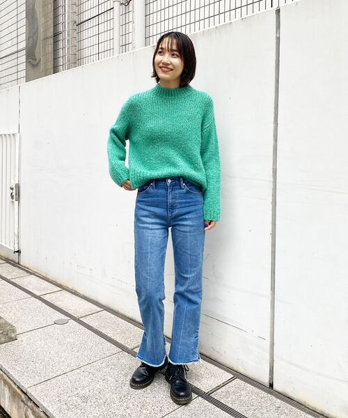 OPAQUE.CLIP（オペークドットクリップ）の「◆【COFIL／コフィル】ローゲージモヘヤMIX ワイドシルエットニット（ニット/セーター・レディース・イエロー/ネイビー/ライトパープル/ライトグリーン/ピンク系/オフホワイト/ブラウン系その他・00）」の17枚目の写真