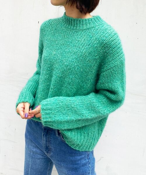 OPAQUE.CLIP（オペークドットクリップ）の「◆【COFIL／コフィル】ローゲージモヘヤMIX ワイドシルエットニット（ニット/セーター・レディース・イエロー/ネイビー/ライトパープル/ライトグリーン/ピンク系/オフホワイト/ブラウン系その他・00）」の18枚目の写真