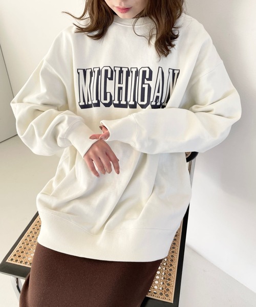 LOWRYS FARM（ローリーズファーム）の「ウラケキモウロゴプルオーバーロングスリーブ　179306（スウェット・レディース・チャコールグレー/アイボリー/グレー/ブルー・FREE）」の21枚目の写真