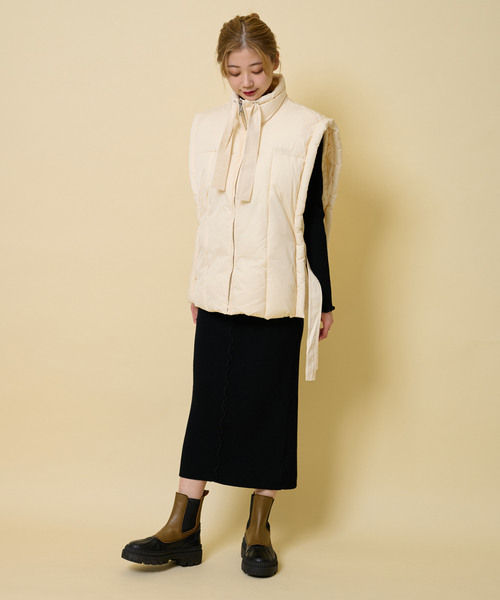 セール】【GANNI/ガニー】シャイニーパフ オーバーサイズベスト