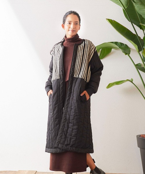 JACK & MARIE(ジャックアンドマリー)の「PEXWEAR コート PXW-MEW-223008 / PXW-MEW-223009(ノーカラーコート・レディース・ブラウン/ブラック・FREE)」の2枚目の写真