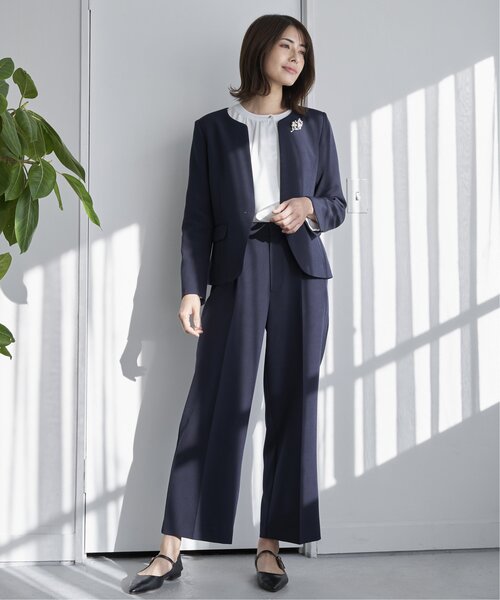 IKKA LOUNGE(イッカラウンジ)の「【洗濯機で洗える/セットアップ対応】ウォッシャブルワイドパンツ(その他パンツ・レディース・ライトグレー/ネイビー・S/M/L/XL)」の15枚目の写真