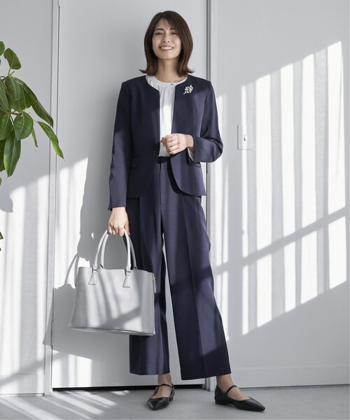 IKKA LOUNGE(イッカラウンジ)の「【洗濯機で洗える/セットアップ対応】ウォッシャブルワイドパンツ(その他パンツ・レディース・ライトグレー/ネイビー・S/M/L/XL)」の16枚目の写真
