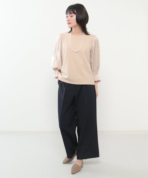 IKKA LOUNGE(イッカラウンジ)の「【洗濯機で洗える/セットアップ対応】ウォッシャブルワイドパンツ(その他パンツ・レディース・ライトグレー/ネイビー・S/M/L/XL)」の20枚目の写真