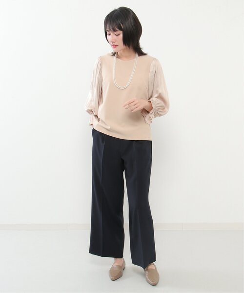 IKKA LOUNGE(イッカラウンジ)の「【洗濯機で洗える/セットアップ対応】ウォッシャブルワイドパンツ(その他パンツ・レディース・ライトグレー/ネイビー・S/M/L/XL)」の21枚目の写真