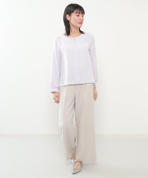 IKKA LOUNGE(イッカラウンジ)の「【洗濯機で洗える/セットアップ対応】ウォッシャブルワイドパンツ(その他パンツ・レディース・ライトグレー/ネイビー・S/M/L/XL)」の22枚目の写真