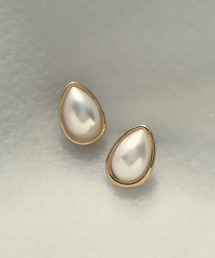 【GOLDY】パール × メタル ドロップ シェイプ ピアス / 1221109 ※